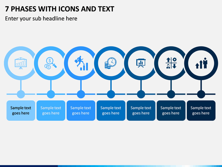7 Phases With Icons and Text PPT Slide 1