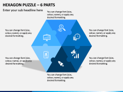 Hexagon Puzzle - 6 Pieces PPT Slide 1