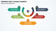 Semicircle with 5 Elegant Elements PPT Slide 1