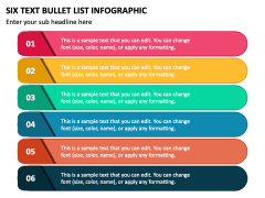 Six Text Bullet List Infographic PPT Slide 2