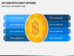 3D Coin with Eight Options PPT Slide 1