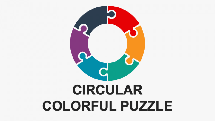 Circular Colorful Puzzle PPT Slide 1