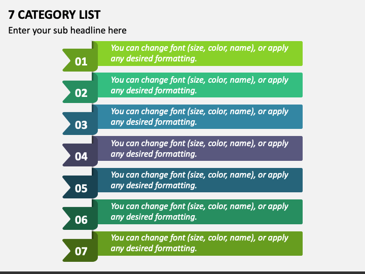 7 Category List PPT Slide 1