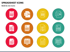 Spreadsheet Icons PPT Slide 1