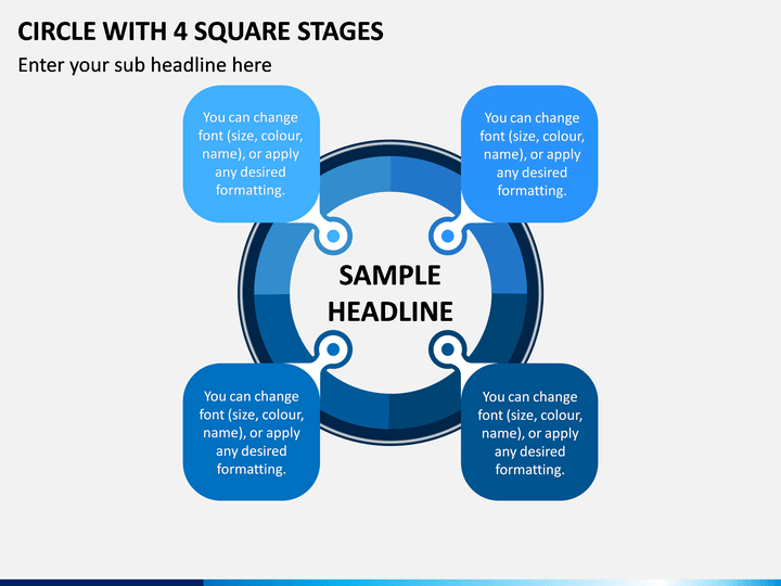 Circle With 4 Square Stages PPT Slide 1