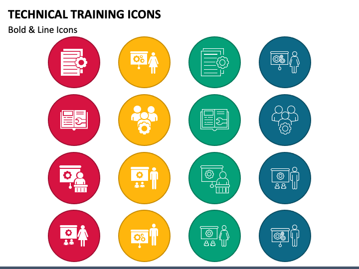 Technical Training Icons PowerPoint Template - PPT Slides