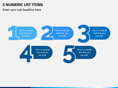 5 Numeric List Items PPT Slide 1