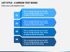List Style - 4 Arrow Text Boxes PPT Slide 2