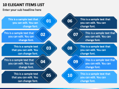 10 Elegant Items List PPT Slide 2