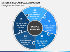 5 Steps Circular Puzzle Diagram PPT Slide 2