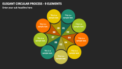 Elegant Circular Process - 9 Elements PPT Slide 1