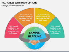 Half Circle with Four Options PPT Slide 1