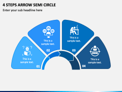 4 Steps Arrow Semi Circle PPT Slide 2