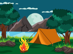 Camping Illustration - PowerPoint Template and Google Slides Theme