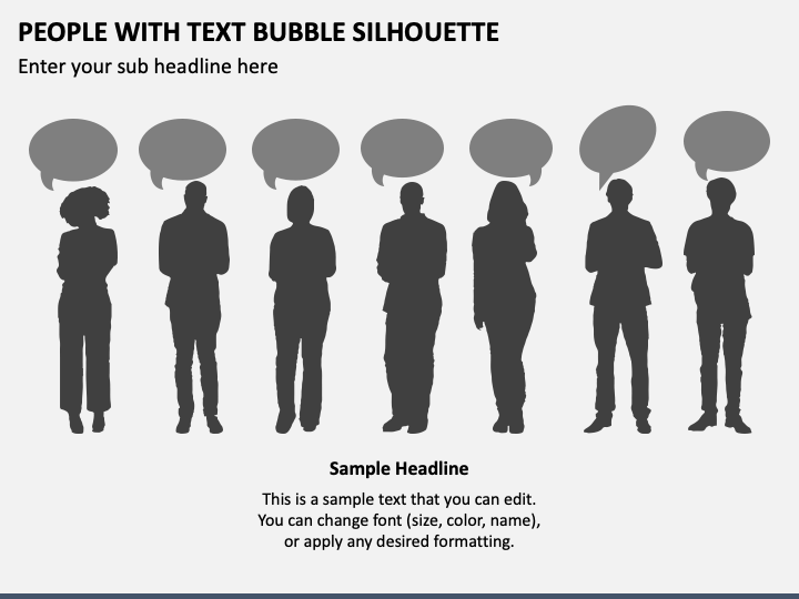 People With Text Bubble Silhouette PPT Slide 1