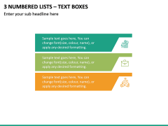 3 Numbered Lists – Text Boxes PPT Slide 2