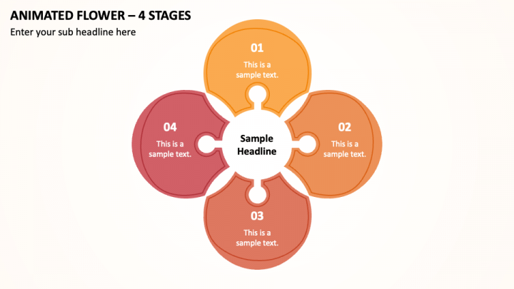 Animated Flower - 4 Stages PPT Slide 1