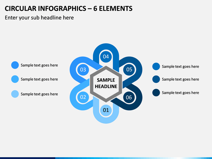 Circular Infographics – 6 Elements PPT Slide 1