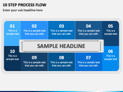 10 Step Process Flow PPT Slide 2