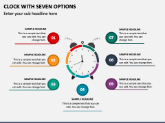Clock with Seven Options PPT Slide 2