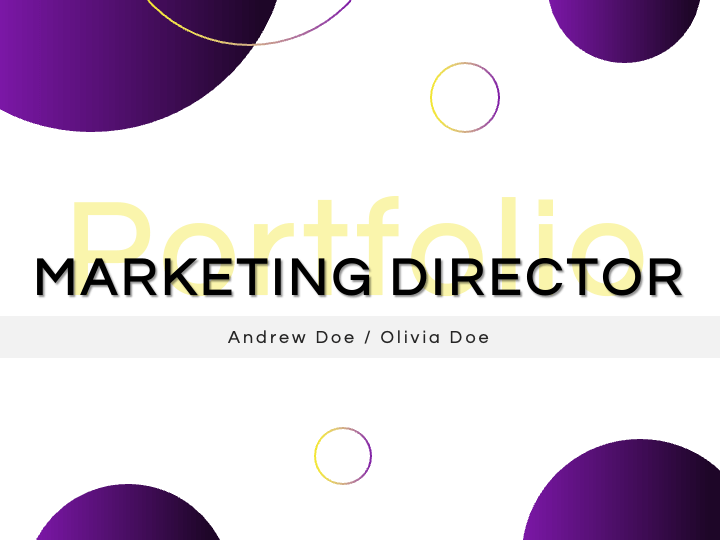 Marketing Director Portfolio PPT Slide 1