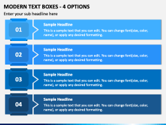 Modern Text Boxes - 4 Options PPT Slide 2
