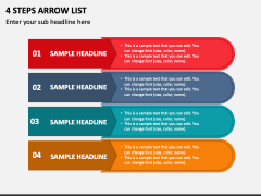 4 Steps Arrow List PPT Slide 1