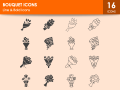 Bouquet Icons PPT Slide 1