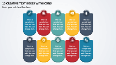 10 Creative Text Boxes with Icons PPT Slide 1