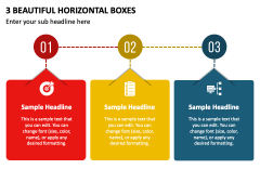3 Beautiful Horizontal Boxes PPT Slide 2