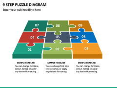 9 Step Puzzle Diagram PPT Slide 2