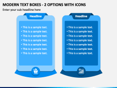 Modern Text Boxes - 2 Options with Icons PPT Slide 2