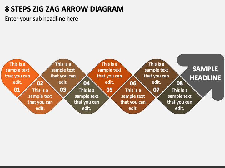 8 Steps Zig Zag Arrow Diagram PPT Slide 1