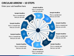 Circular Arrow - 10 Steps PPT Slide 1