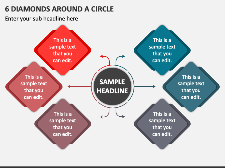 6 Diamonds around a Circle PPT Slide 1