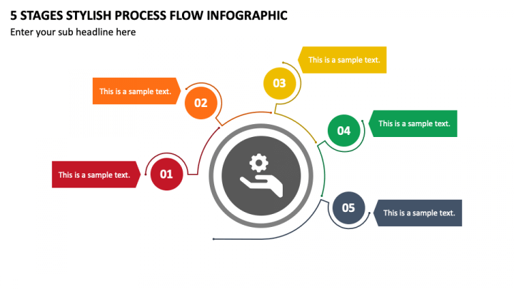 5 Stages Stylish Process Flow Infographic PPT Slide 1