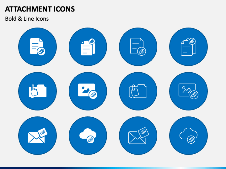Attachment Icons for PowerPoint and Google Slides PPT Slides
