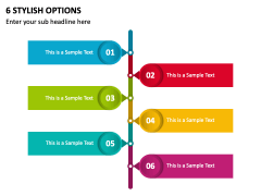 6 Stylish Options PPT Slide 2