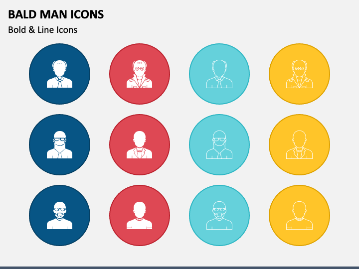 Bald Man Icons PPT Slide 1