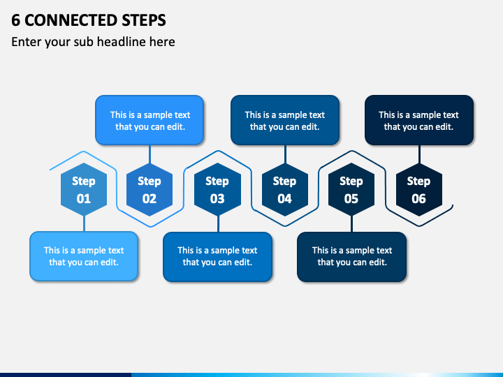 6 Connected Steps PPT Slide 1