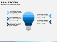 Bulb – 5 Sections PPT Slide 1