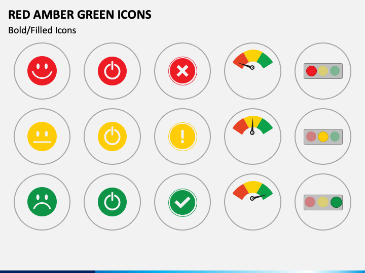 Red Amber Green Icons PPT Slide 1