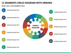 11 Segments Circle Diagram with Arrows PPT Slide 2