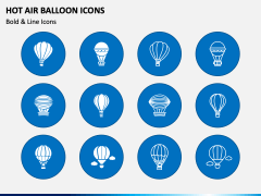 Hot Air Balloon Icons PPT Slide 1