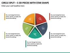 Circle Split – 5 3d Pieces with Star Shape PPT Slide 2