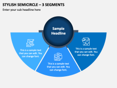 Stylish Semicircle - 3 Segments PPT Slide 1