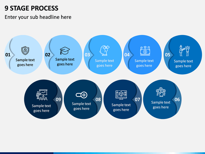 9 Stage Process PPT Slide