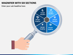Magnifier with Six Sections PPT Slide 1