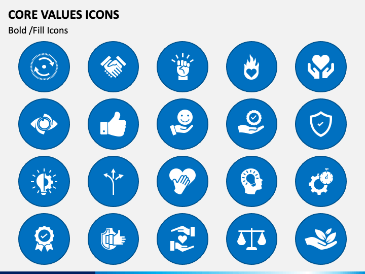 Core Values Icons PPT Slide 1
