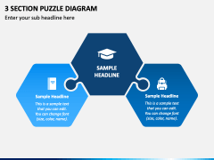 3 Section Puzzle Diagram PPT Slide 2